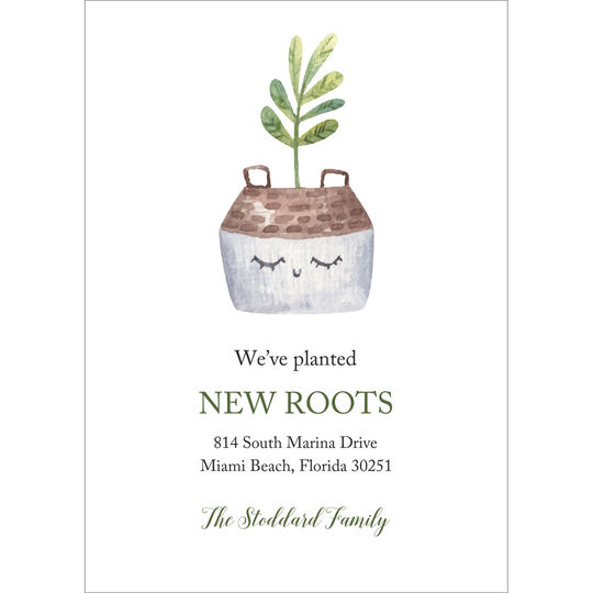We've Planted New Roots Flat Moving Announcements